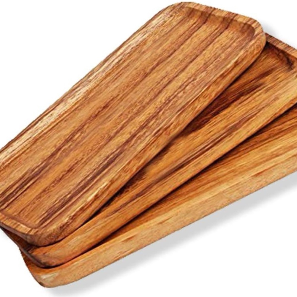 Wooden Serving Tray andPlatters DishwasherSafe Set of 3 UnfinishedWoodenPlatters